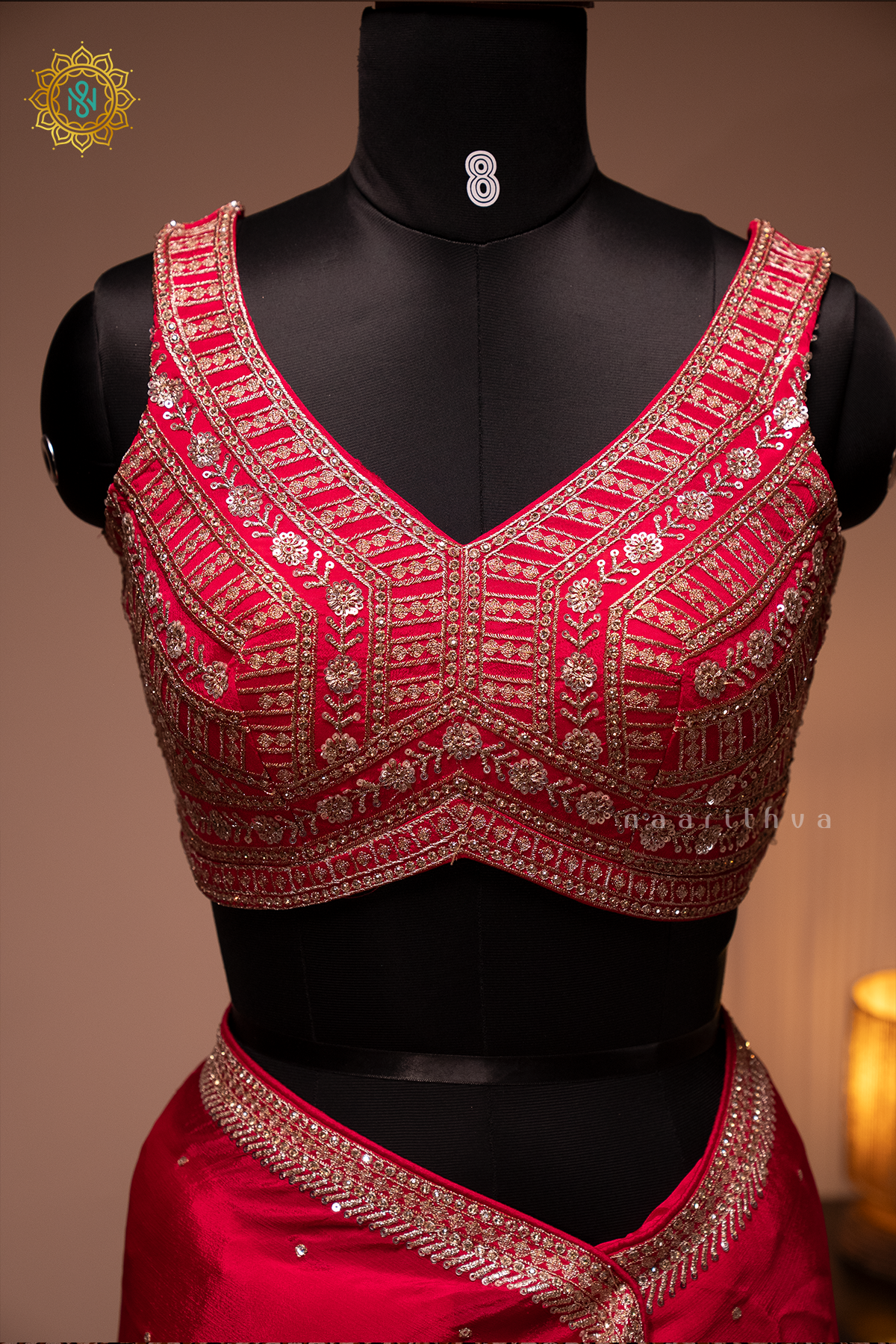 RANI PINK - CHINNON DESIGNER WEAR WITH READYMADE BLOUSE