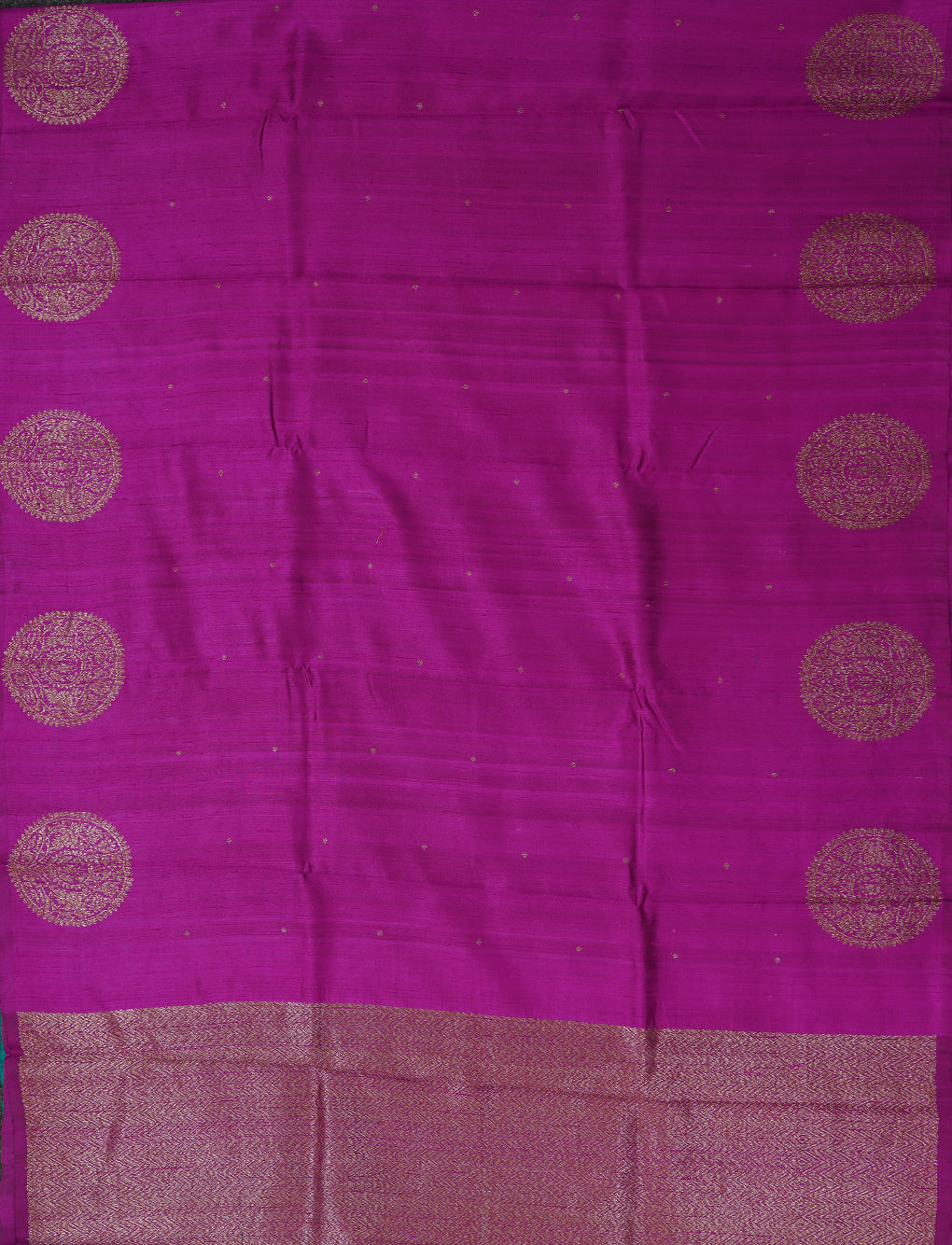 MAGENTA - PURE RAW SILK WITH ANTIQUE ZARI WEAVING & CONTRAST BLOUSE