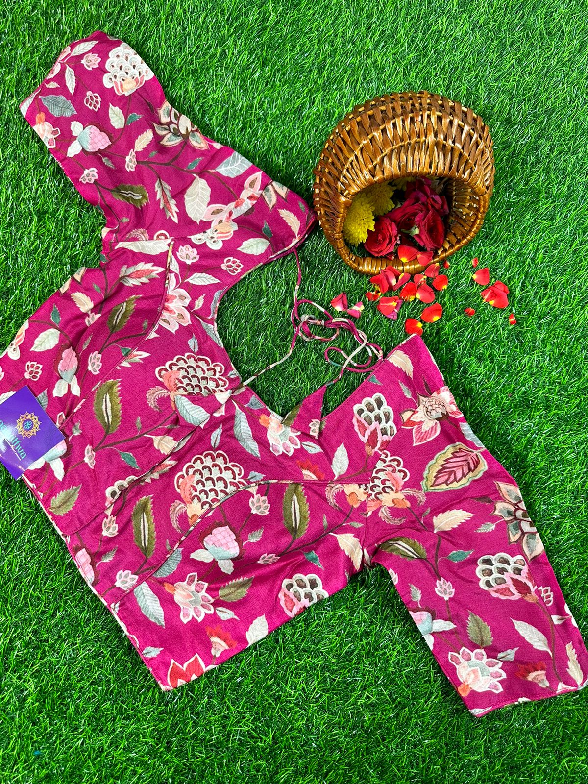 PINK - READYMADE DOLA SILK WITH FLORAL PRINTS